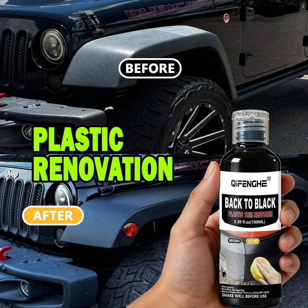 Black Trim Restorer - Lasts 6+ Months, Dye Infused Waterproof Plastic Restorer for Cars - Perfect for Faded Bumpers, Trim & Vinyl