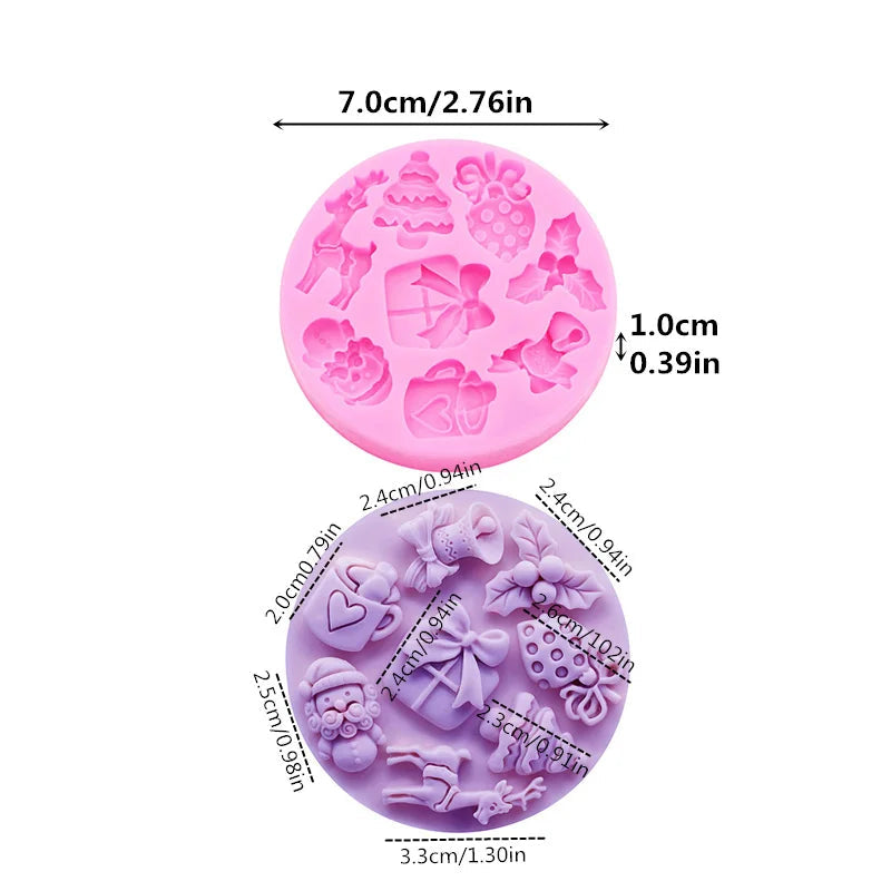 Christmas Series Bells Christmas Tree Snowman Snowhouse Chocolate Cake Silicone Mould DIY Resin Jewellery Accessories Drop Mold