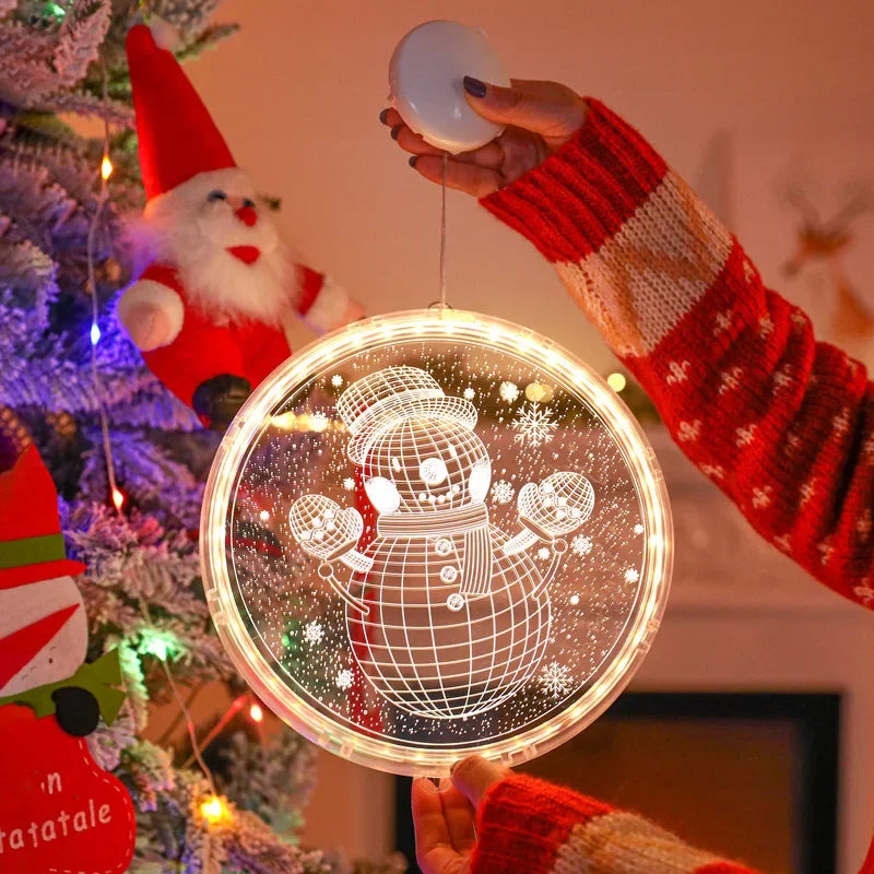 Merry Christmas LED Fairy Lights Santa Claus Elk Living Doors Windows Decoration New Year Gift  Christmas Tree Hanging Light