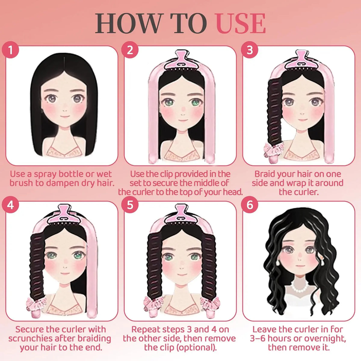 1Set Woman Heatless Curling Rod Heatless Hair Curls Headband Make Hair Soft Shiny Hair Curler Hairdressing Tools Accessories