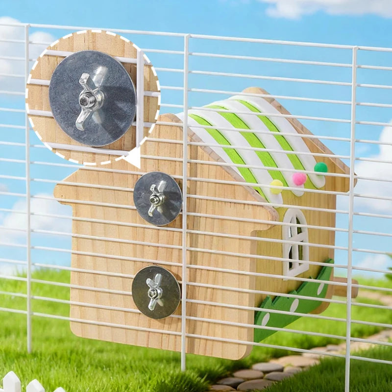 Winter Pet Colorful Felt Wood Parakeet Nest Box Bird House Breeding Nesting Bird Cage Box for Lovebirds Cockatiel Parrotlets