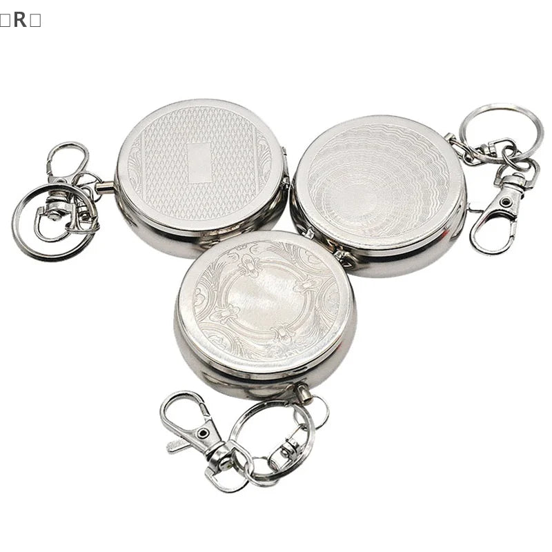 〔R〕Car Keychain Ashtray Stainless Steel Portable with Lid No Smell Spill Proof for Vehicle Travel〔Winter2〕