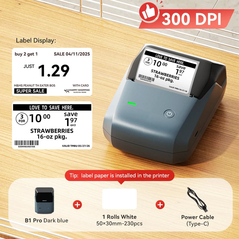 Niimbot B1/B1 PRO Thermal Label Printer Bluetooth Pocket Label Maker Barcode QR Code Self-adhesive Sticker Labeling Machine