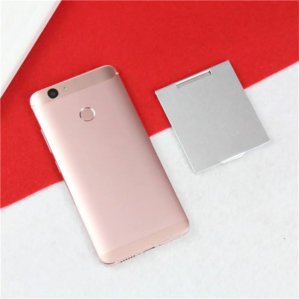 Small Mirror Aluminum Folding Mirror Foldable Compact Makeup Mirrors Rectangle Ultra-thin Pocket Mini Mirror Travel Use