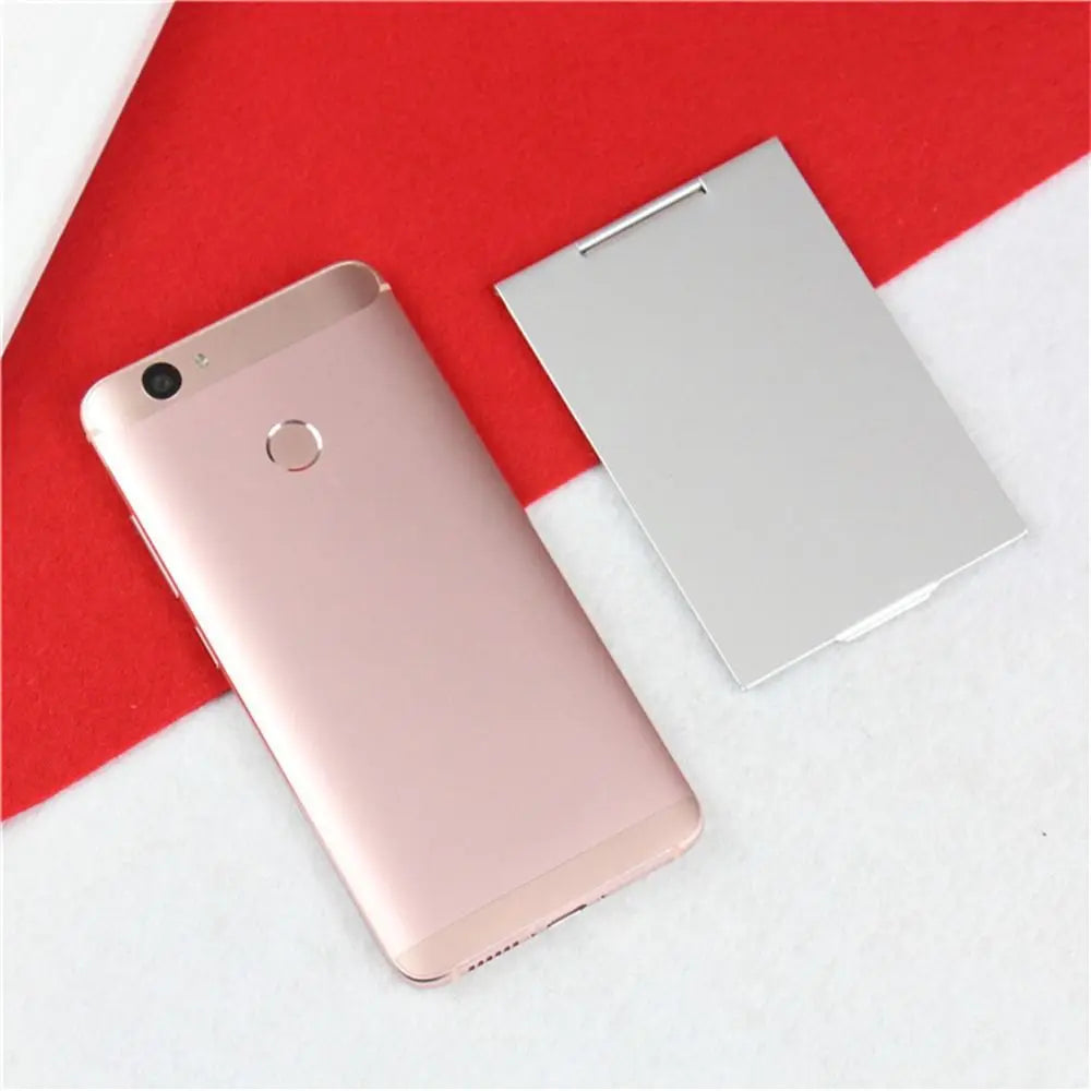 Small Mirror Aluminum Folding Mirror Foldable Compact Makeup Mirrors Rectangle Ultra-thin Pocket Mini Mirror Travel Use