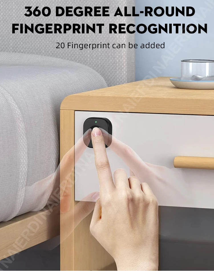 Smart Biometric Cabinet Lock Black Keyless Fingerprint Locks Anti-theft Door Lock Hidden File Drawer Wardrobe Hardware