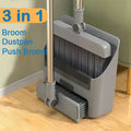 3-in-1 Broom and Dustpan Set Soft Bristles for Hair-Free Long Handle for Effortless Cleaning Compact Storage for Home Office