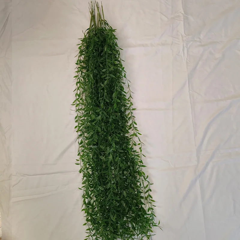 10pc Extra-Long Deluxe Willow Leaf Vine Elegant Artificial Greenery Faux Evergreen Hanging Vine with Dense Green Leaves 2026