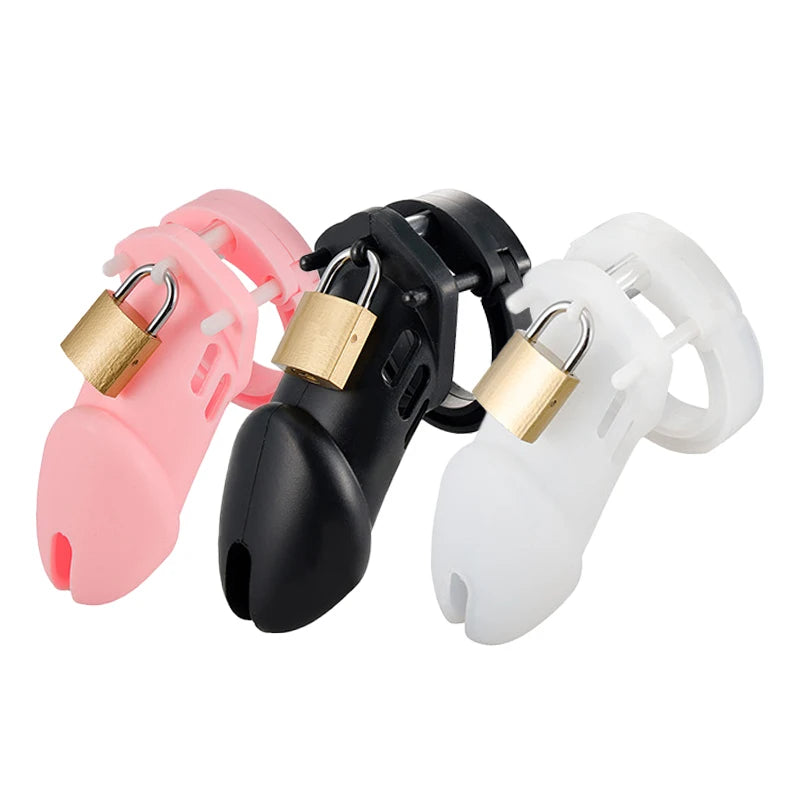 Silicone Urethra Chastity Lock with 5 Snap Ring Penis Bondage Adult Men's Chastity Cage Cock Restriction BDSM Abstainer Sextoys