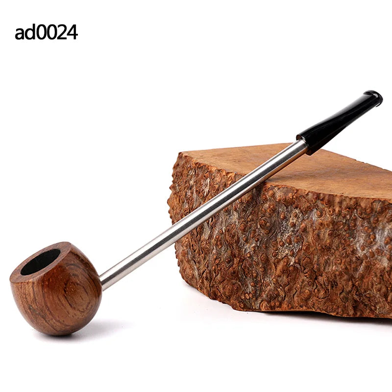 Red Sandalwood Smoking Pipe for Men, Portable Straight Solid Wood Tobacco Pipe, Small Wooden Pipe Tool for Dry Herb