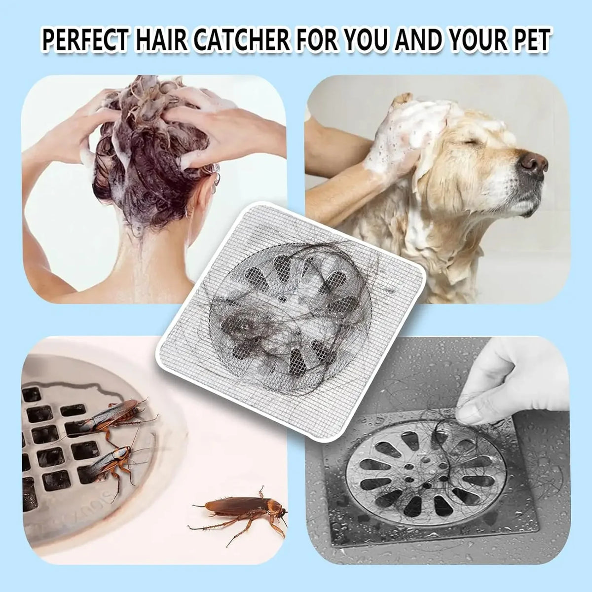 Disposable Hair Drain Catcher Mesh Anti-blocking Filter Floor Drain Sticker Shower Cover Kitchen Bathroom Sink Strainer Stopper