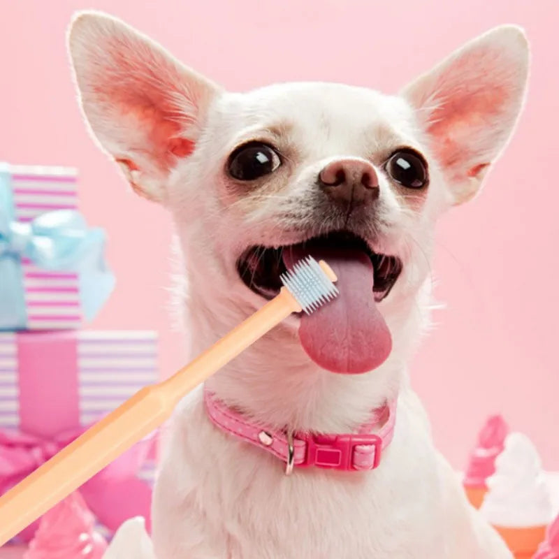 360-Degree Pet Toothbrush Dog Toothbrush Dog Teeth Cleaning Soft Bristle Cat Toothbrush Small Head Dog Toothbrush Pet Products