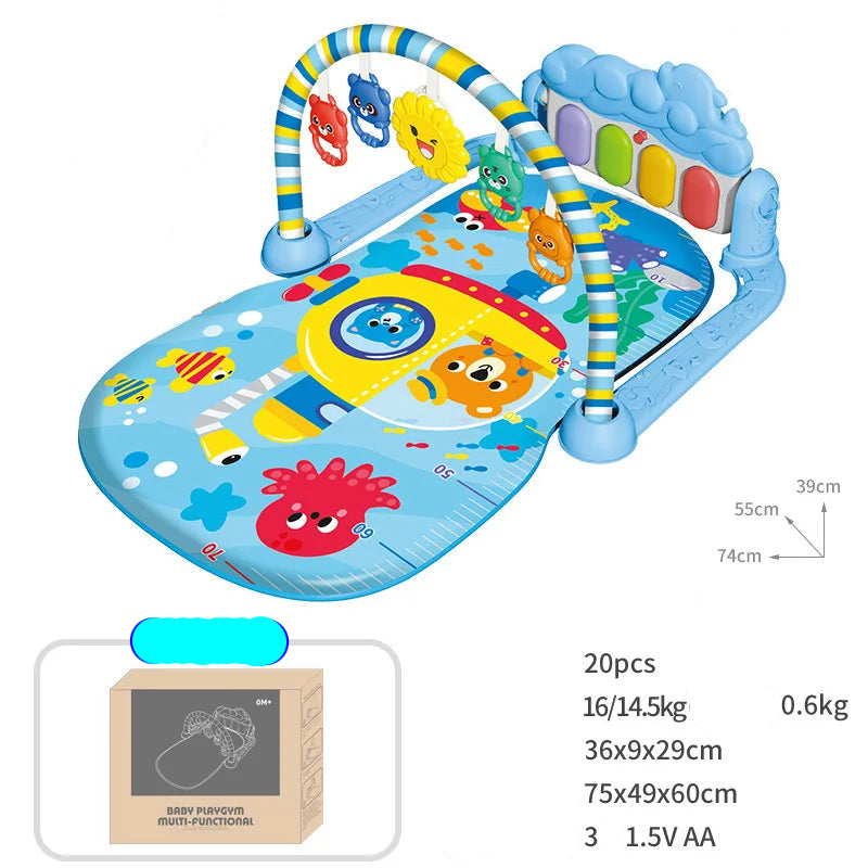 Baby Fitness Stand Music Play Gym Activity Toys Newborn Piano Crawling Blanket Pedal Game Pad Early Education 0-36 Months Gifts