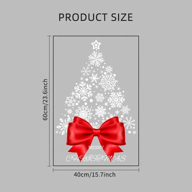 Christmas Stickers Merry Christmas Tree Stickers Are Static and Adhesive Free, Easy to Tear Off and Leave No Residue
