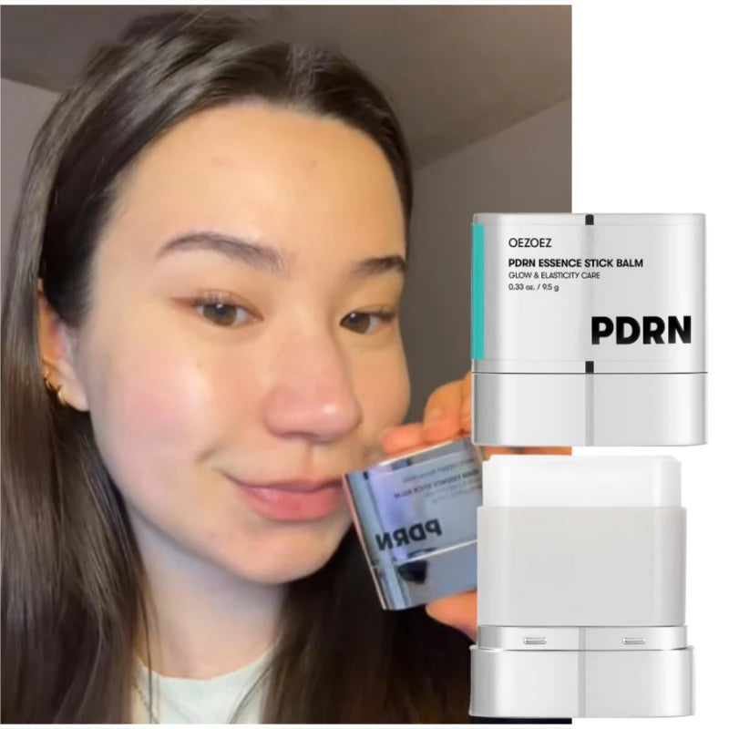 Korean Skincare PDRN Collagen Essence And Glow Stick Balm Set Firming Moisturizing Face Hydrate Nourishing Lightweight Efficient
