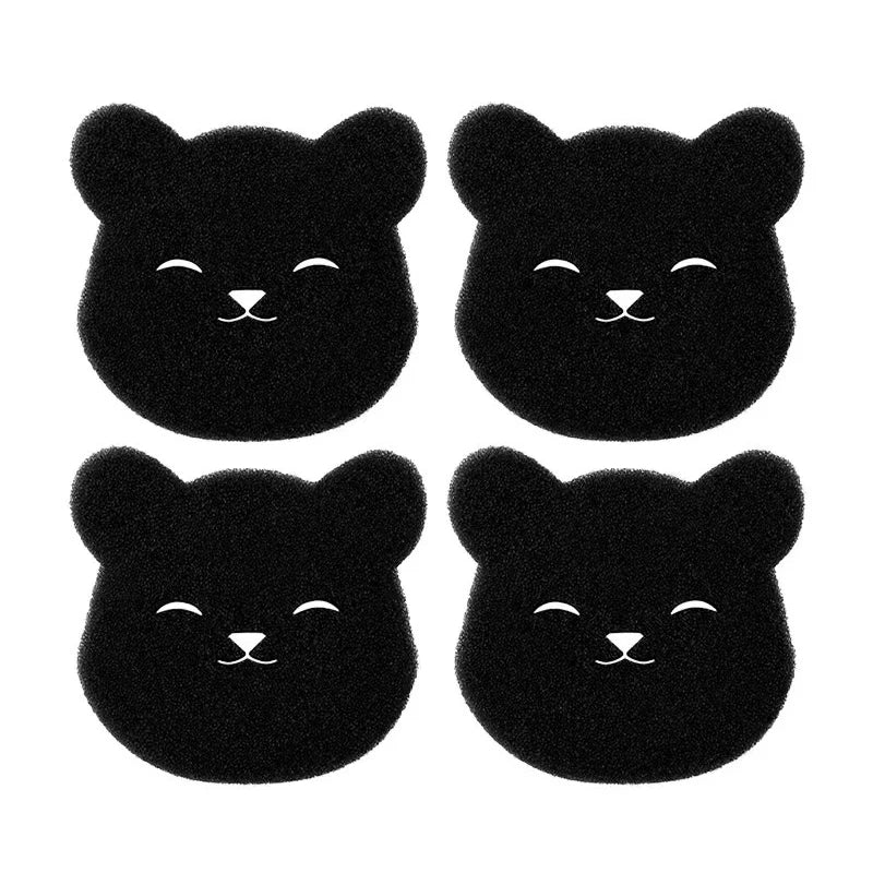 4/2 Sets of Household Pet Hair Remover, Bear-Shaped Adhesive Sponge for Washing Machine, Reusable, Suitable for Washing Machine and Dryer, Black
