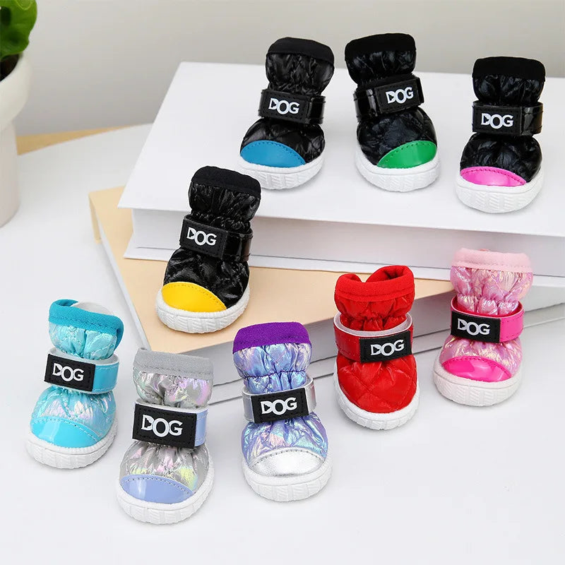 Winter Pet Dog Shoes for Small Dogs Waterproof Warm Dog Snow Boots Anti-slip Teddy Chihuahua Footwear