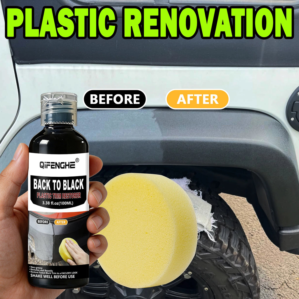 Black Trim Restorer - Lasts 6+ Months, Dye Infused Waterproof Plastic Restorer for Cars - Perfect for Faded Bumpers, Trim & Vinyl