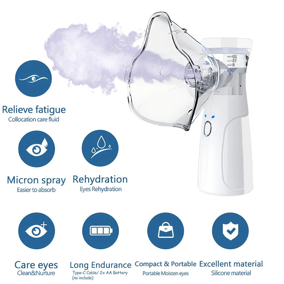Spray-head Nano Mist Sprayer Mini Handheld Hydrating Humidifier Skin Care Portable Facial Steamer Nebulizer