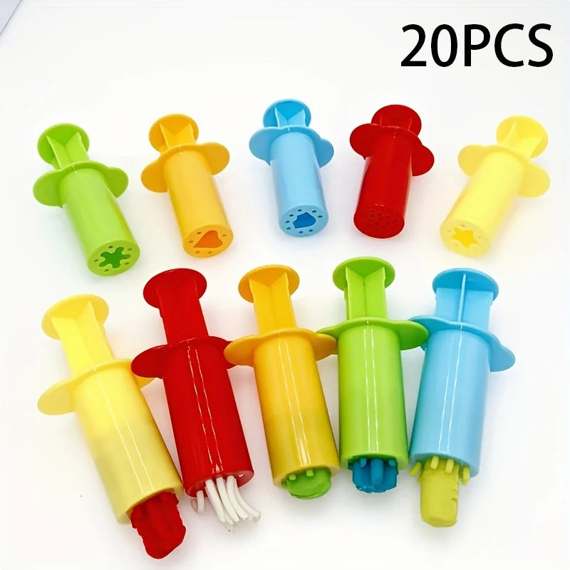 10/20/30/40 Pack Clay Dough Tool Set Play Dough Non Toxic Modeling Dough Extruder Set - Various Colors