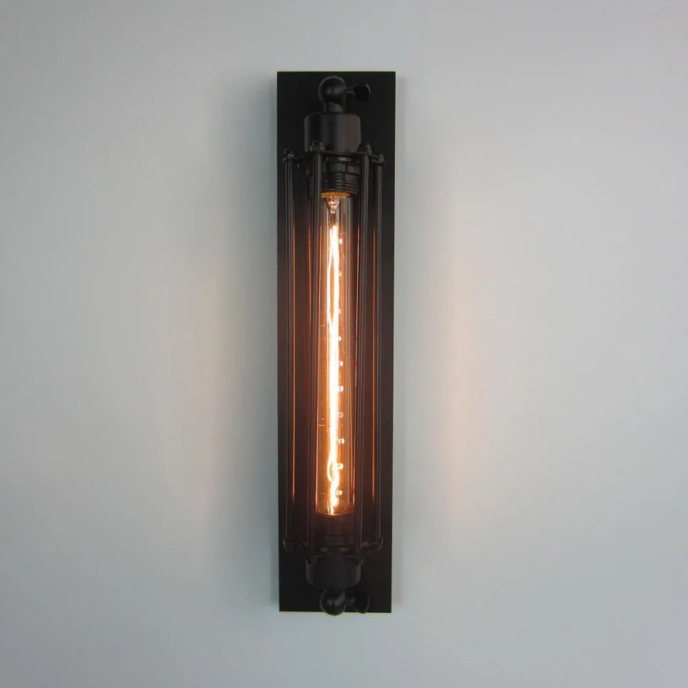 Industrial Metal Tube Retro Wall Lamp Black Ceiling Light Vintage Lamp Wall Light 45CM Flute Art Lighting Home Decor Wall Sconce