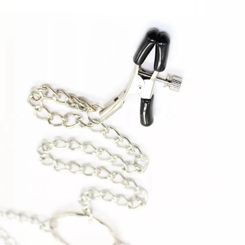 Three-Headed Nipple Clitoris Clamp BDSM Bondage Adult Games Clip Metal Clitoris Stimulator Body Massage Fetish Toys for Couples