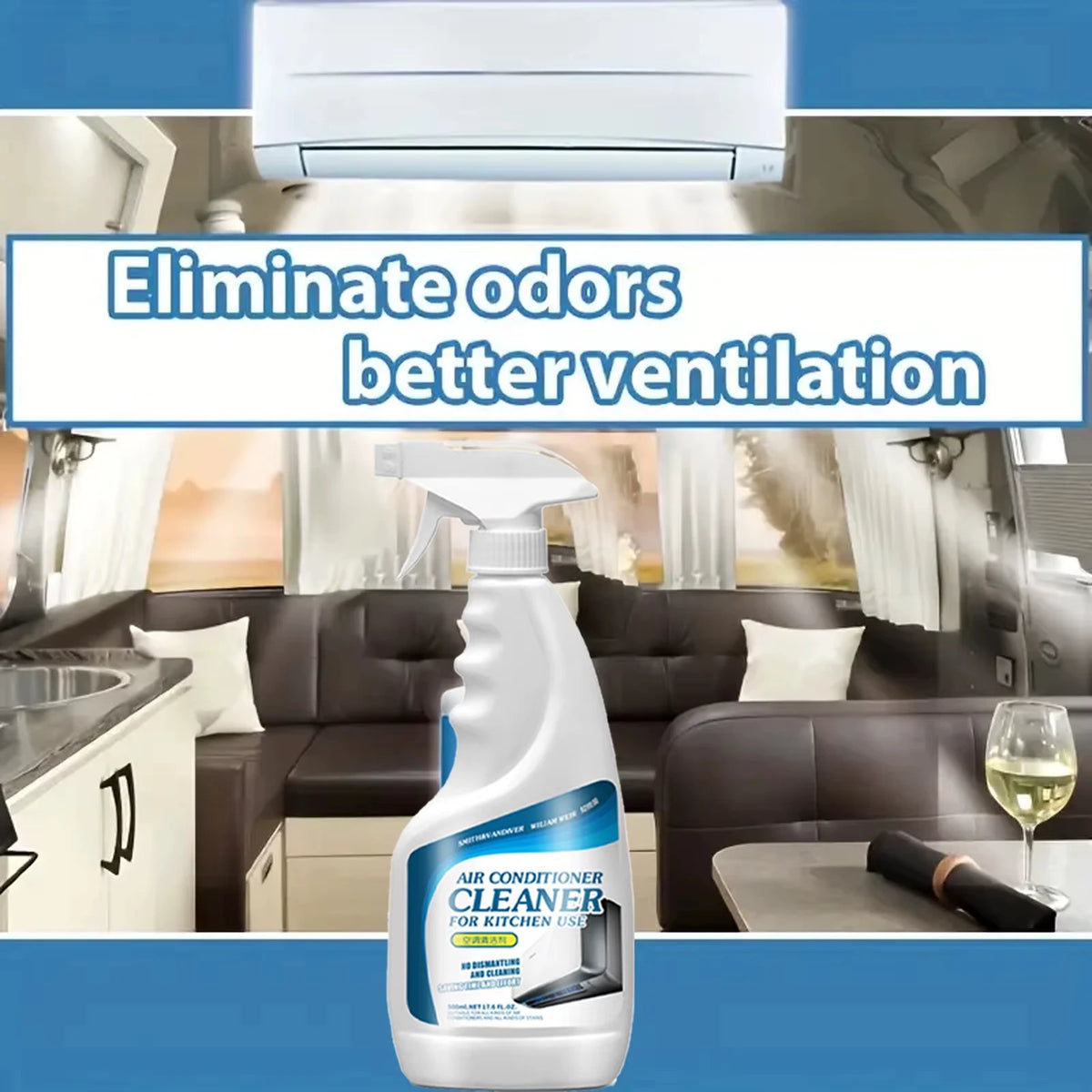 500ml Air Conditioner Cleaner Foam Spray Powerful Deodorizer Professional Deodorization Home Deep-Cleaning Foaming Multi-Cleaner
