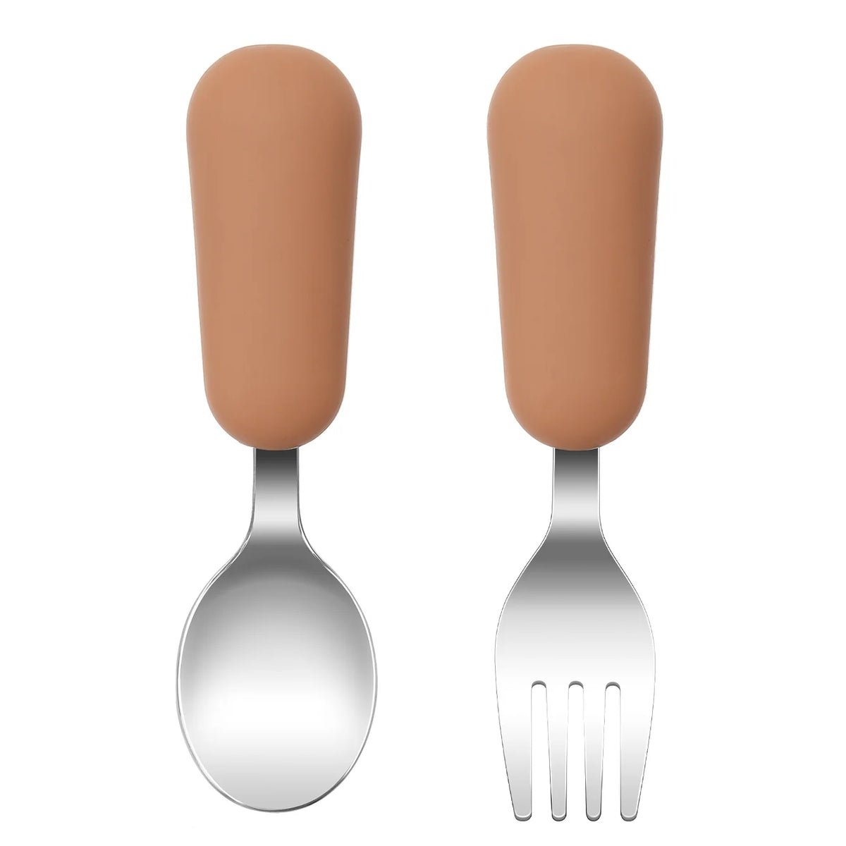 Color Kids 2PCS Stainless Steel Fork Spoon Baby Feeding Set Eco Friendly Toddler Utensil BPA Free Kids Dinnerware Baby Stuff