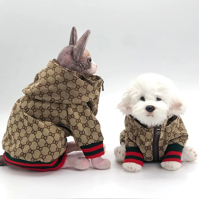 Autumn Winter Pattern 8 Pet Jacket Kitten Clothing Puppy Coat Bulldog Corgi Dog Fashion Windbreaker Designer Luxury Dogs Clothes