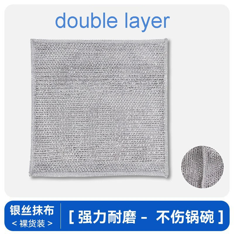 Magic Cleaning Cloth Double-sided Metal Steel Wire Rags Kitchen Dishcloth Scouring Pad Pot Washdishing Cloths Towel Clean Tools