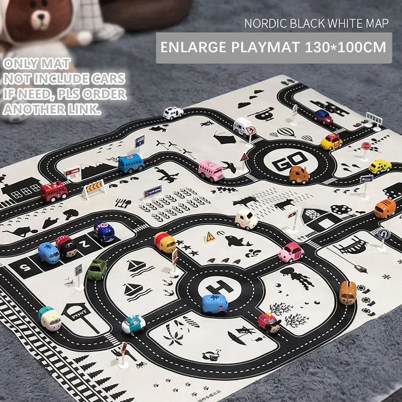 Baby Play Mat City Traffic Car Park Waterproof Parking Lot Kids Playmat Kids Rug Boy Girl Educational Toys for Children Map
