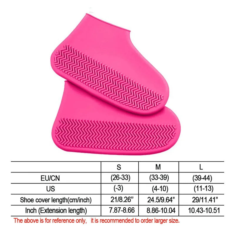 Waterproof Rain Shoes Covers Silicone Non-slip Wear-resistant Outdoor Adult Children Boots Portable Elastic Reusable