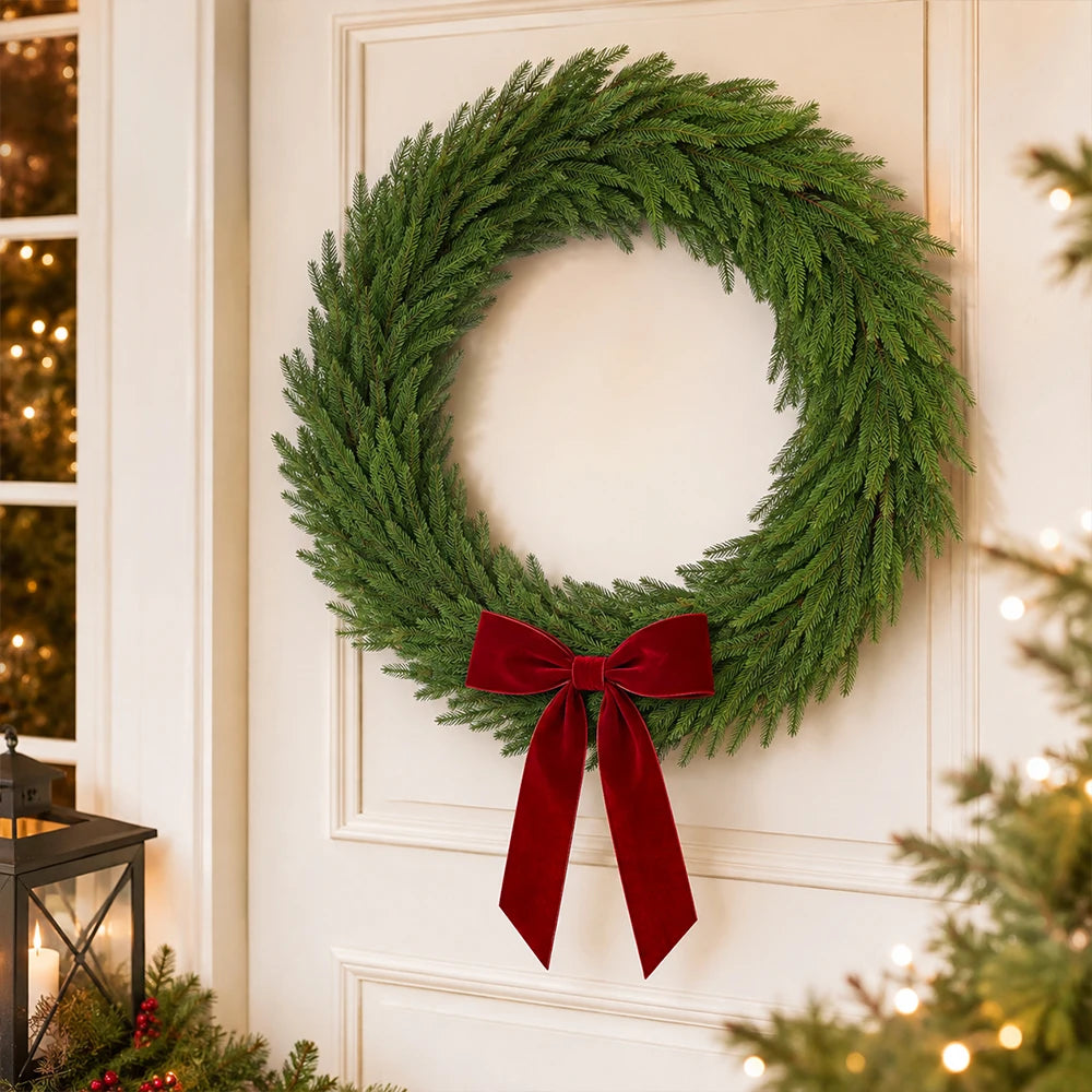 Christmas Decorations Garland 5.6ft Norfolk Pine Artificial Hanging Wreath for Wall Door Mantel Decor Navidad Table Centerpieces