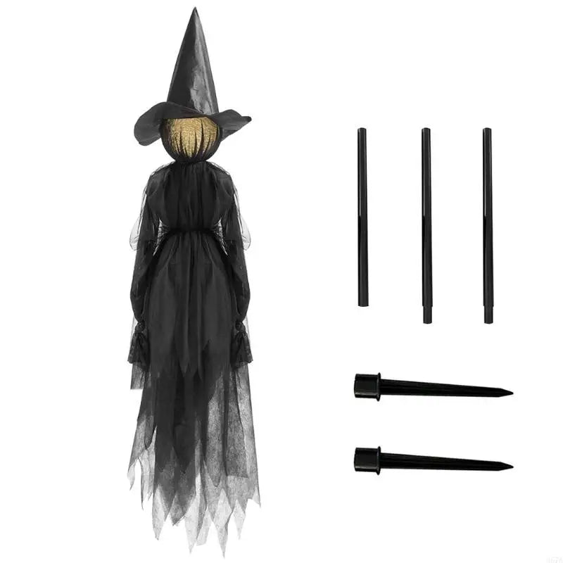 367A Halloween Decorations Outdoor Large Light Up Holding Hands Screaming Witches Scary Decor for Home Outside Yard Lawn