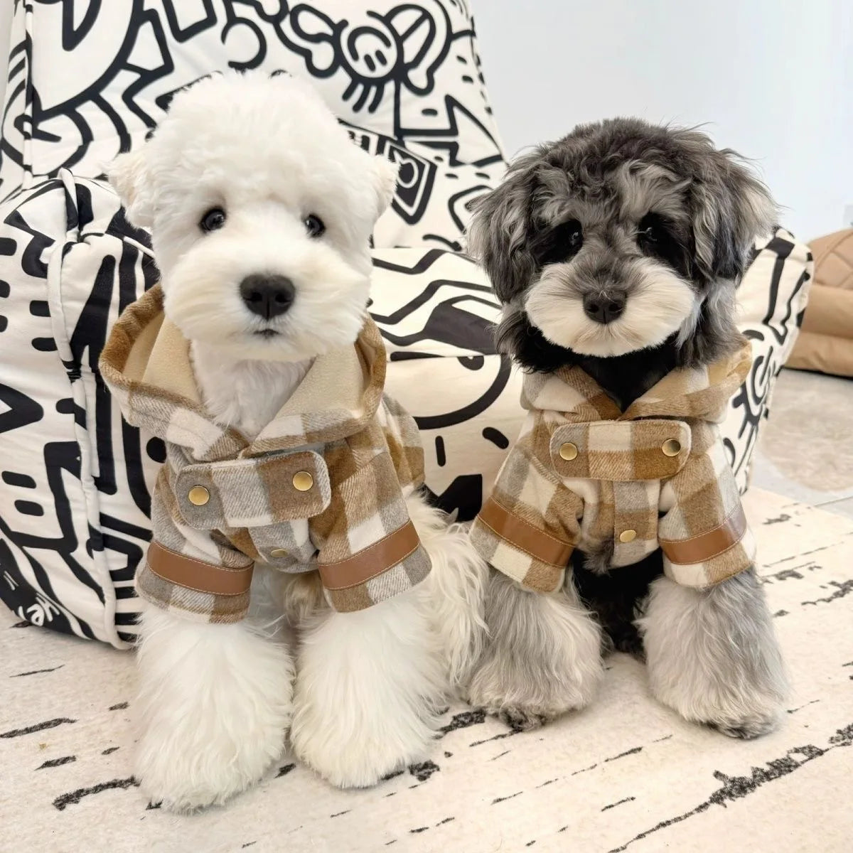 Pet Autumn and Winter Hooded Woolen Coat, Dog Autumn and Winter Warm and Thick Teddy Coat, Puppy Clothes