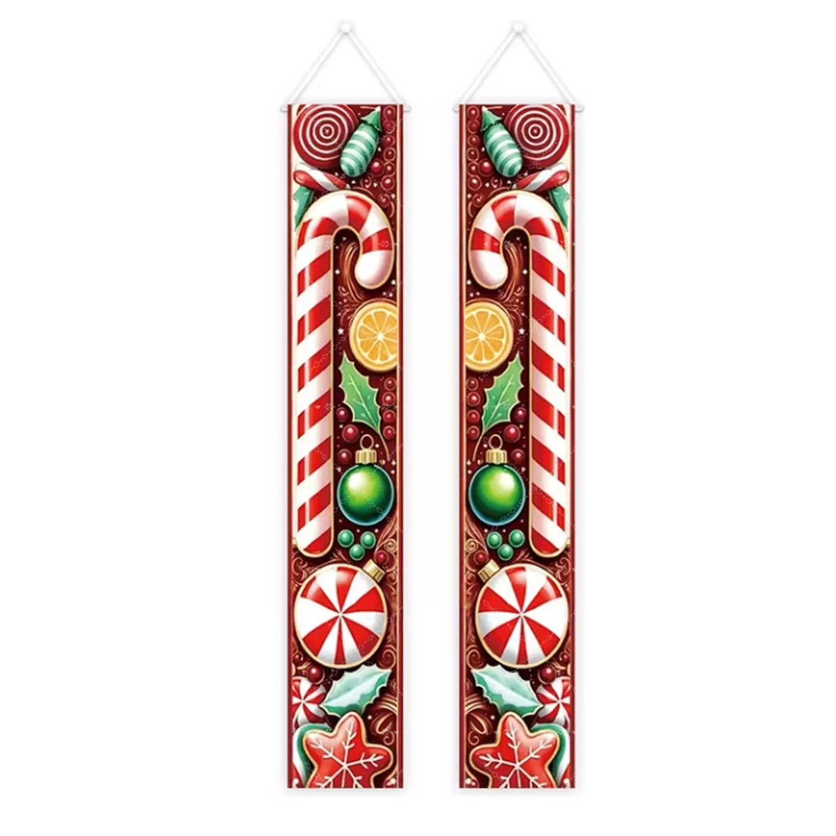 Merry Christmas Theme New Year Party Decorations Couplet Santa Claus Snowman Christmas Tree Wall Door Hanging Flags Banner Props