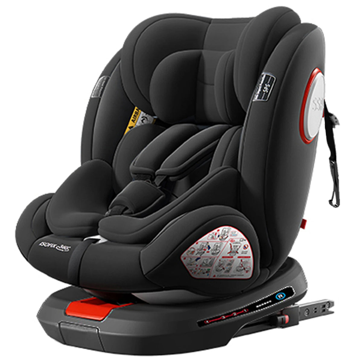 360° Swivel Baby Car Seat with Easy In Out Rotation ISOFIX I-Size R129 Child Seat 40-150cm 10-Position Headrest 4 Recline Angles Thick Padded Seat Side Impact Protection Rearward & Forward Facing for Infant Toddler Kids