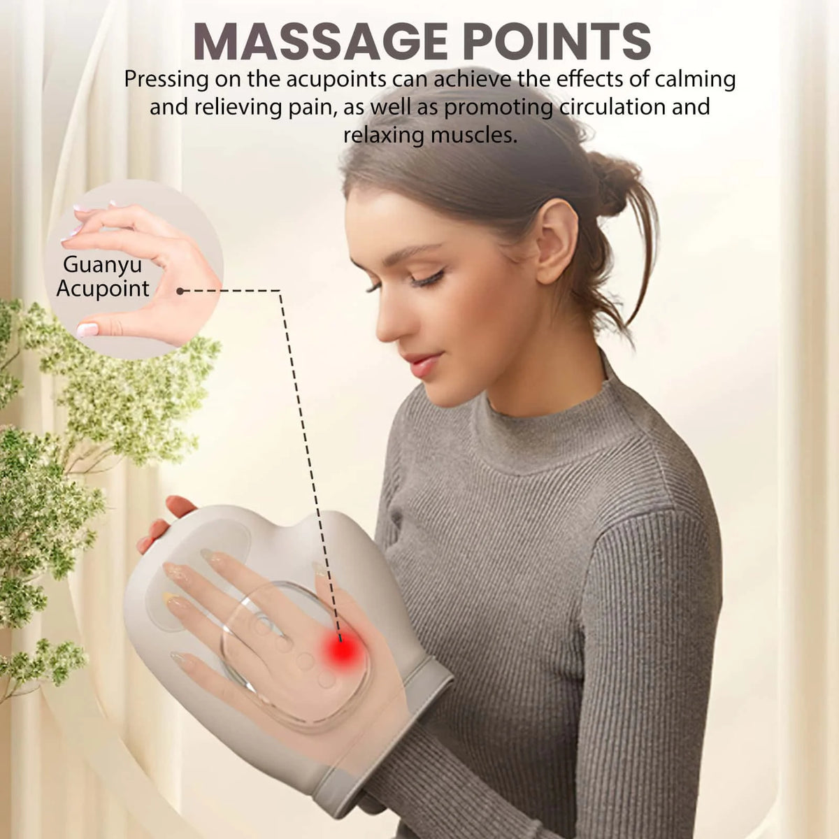 Electric Hand Massager with Heat & Compression 5 Speed Levels USB Rechargeable 2000mAh Hand Massage Machine for Arthritis Carpal Tunnel Syndrome Hand Pain Relief