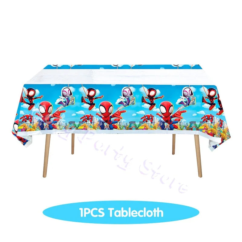 Spider And His Amazing Friends Birthday Decorations supplies Kit Plates Cups Tablecloth Backdrop Balloons Party decor gifts