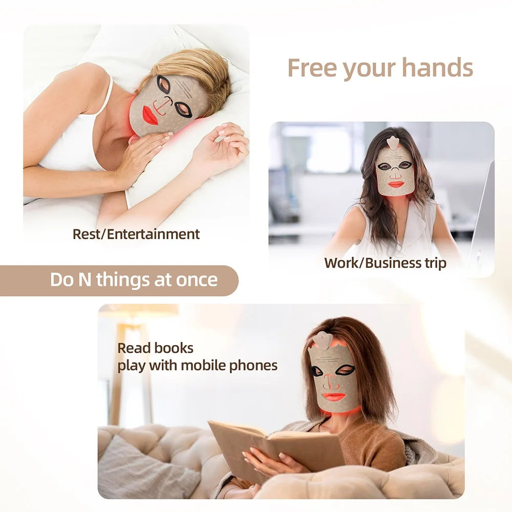 7 Colors Silicone LED Mask Face Photon Skin Rejuvenation Flexible Soft Facial Beauty Mask Skin Care Repair Skin Brightening