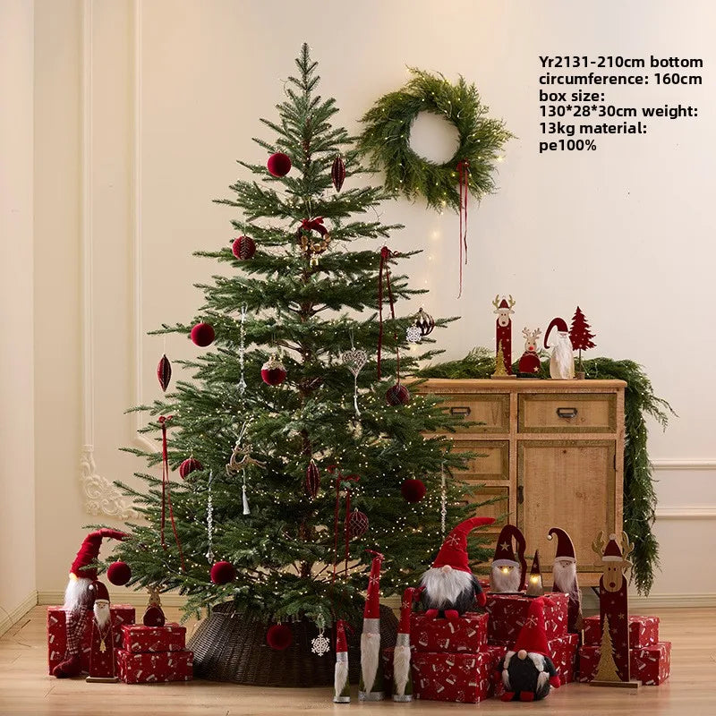 2.1M Pure PE Christmas Tree Minimalist Style Christmas Decor Artificial Tree for Home Living Room Indoor Christmas Atmosphere