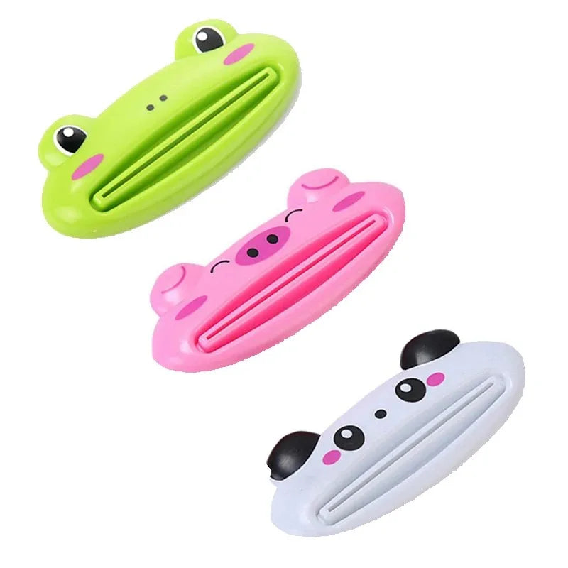 New Type Squeezer Cute Cartoon Manual Toothpaste Squeezer Cute Frog Animal Shape Cleanser Manual Press Lazy Essential Set