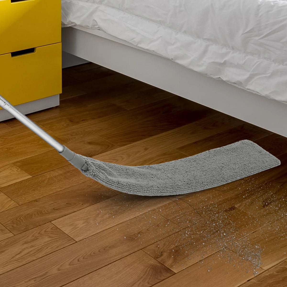 Gap Dust Cleaner Retractable Microfiber Gap Dust Brush Flexible Long Flat Gap Duster with Extendable Pole and Cloth Cover