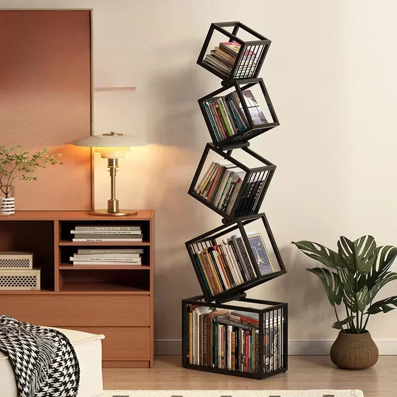 Alien Rotating Bookshelf Living Room Creative Magazine Rack Aesthetic Kid's Picture Book Organizer Estantes Storage Furniture