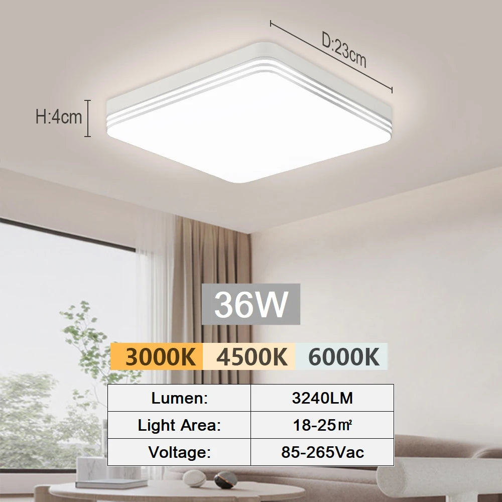 Round LED Ceiling Light Simple Square Ceiling Lights Modern Kitchen Ceiling Lighting Fixture Led Panel Lamp for Balcony Corridor