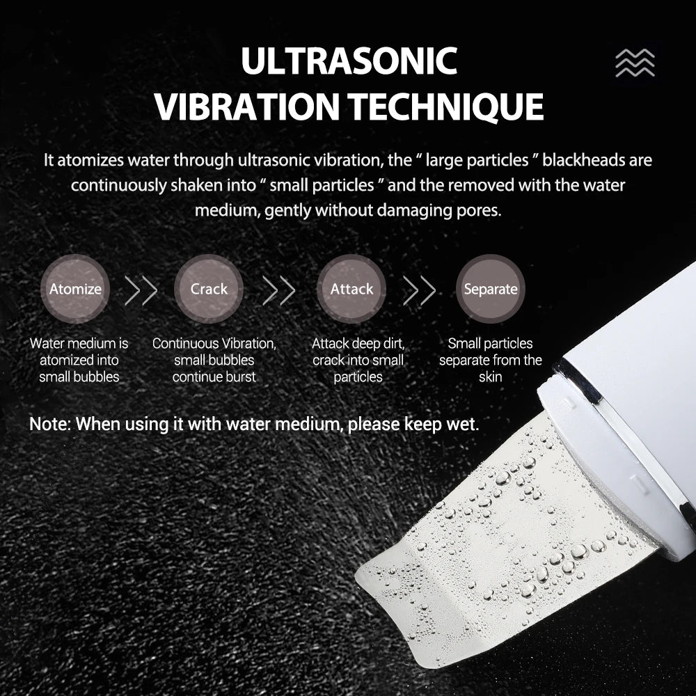 Ultrasonic Skin Scrubber EMS Deep Vibrate 4 Mode Facial Cleaner Shovel Face Scrubber Peeling Black Head Remover Facial Massager