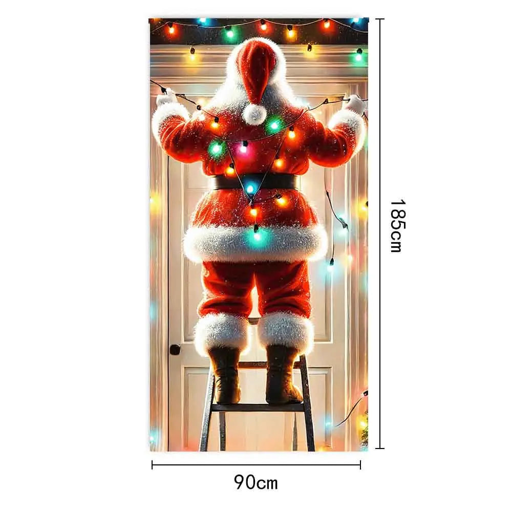 Christmas Door Hanging Banner Merry Christmas Decoration For Home  Navidad Christmas Wall stickers Xmas Gift New Year
