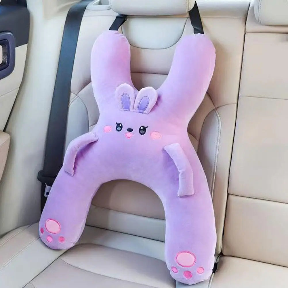 1PC Car Mounted Child Sleeping Pillow Car Cute Cartoon Pillow Car Removable Comfortable Breathable Headrest Lumbar Support