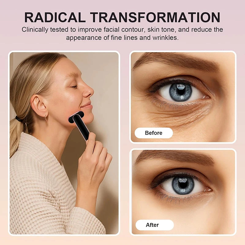 EMS Face Lifting Device 7 Color Light Facial Wand Eye Face Massager Skin Tightening Anti Wrinkle Skin Care Beauty Tool