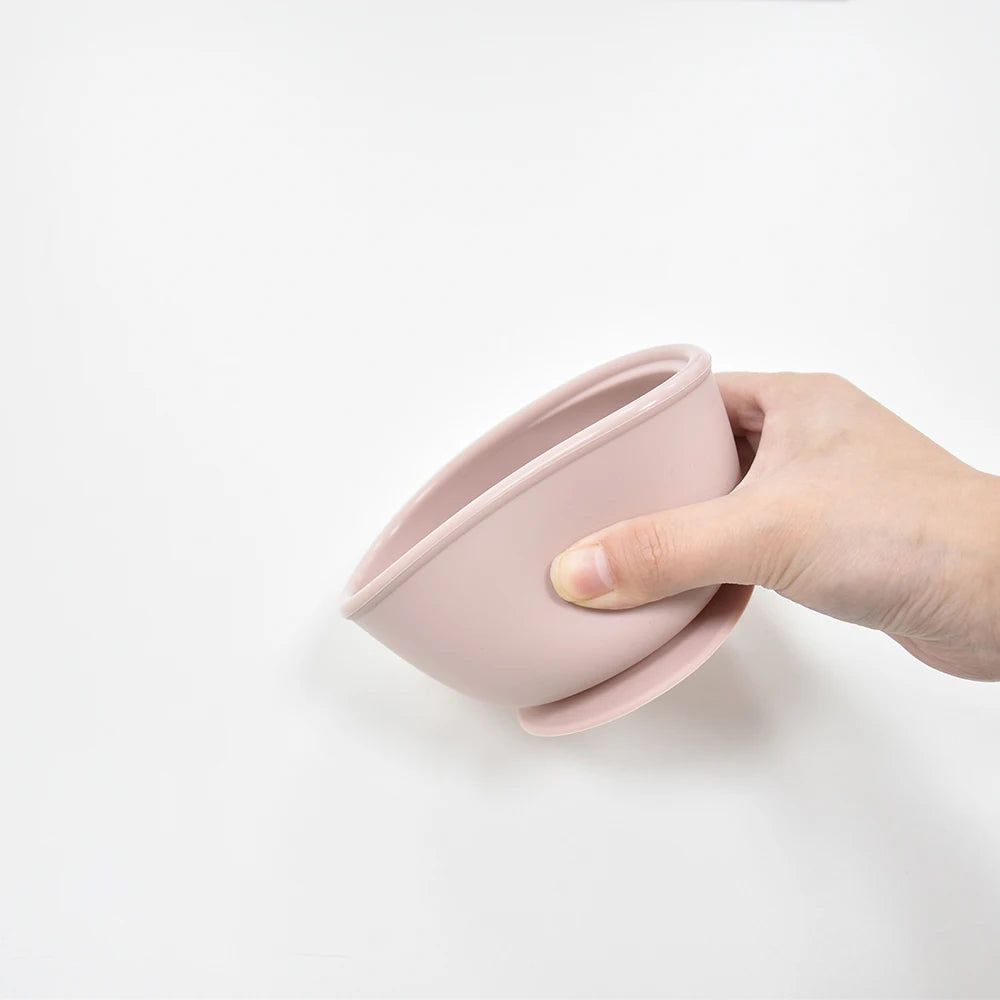 Silicone Suction Bowl with Lid, 260ML - Non-Spill Baby Feeding Bowl, Secure Suction Base for Toddlers, Learning Self-Feeding